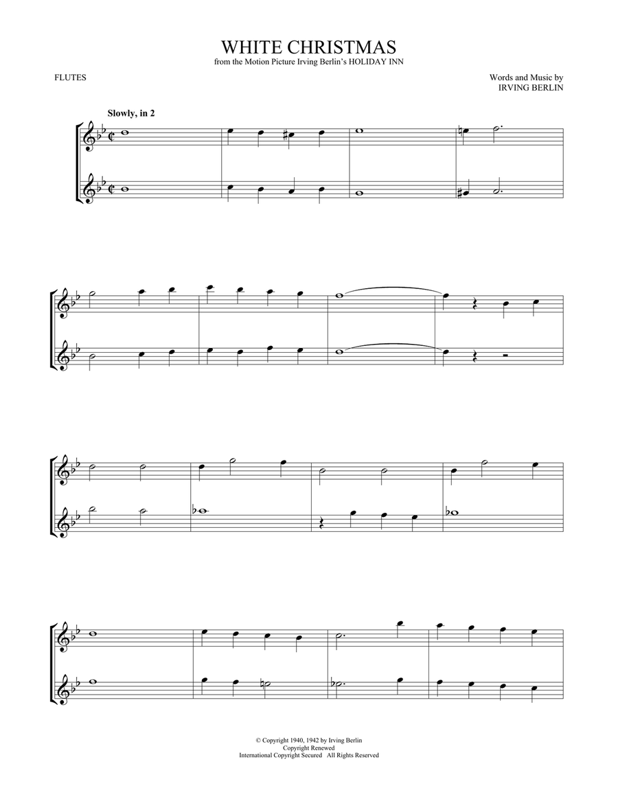 White Christmas White Christmas Flute Duet scores gallery preview page 1