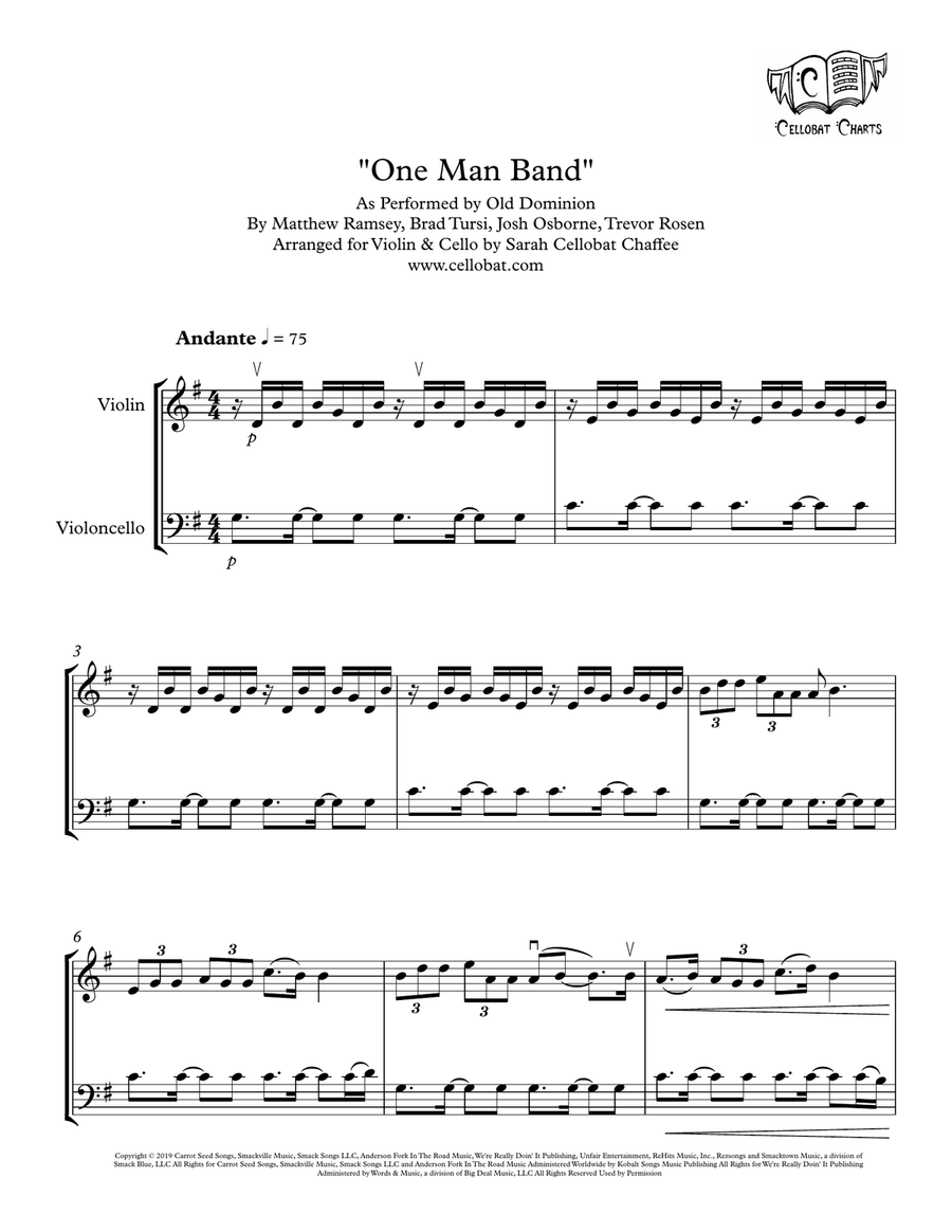 One Man Band String Duet - Digital Sheet Music