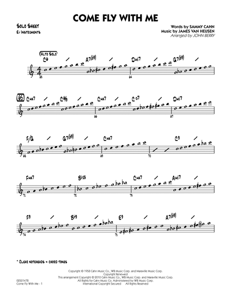 Come Fly With Me - Eb Solo Sheet