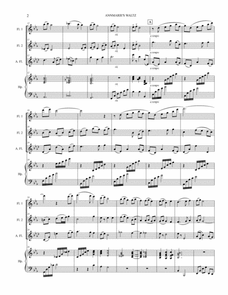 AnnMarie's Waltz (2 flutes, alto flute and harp)