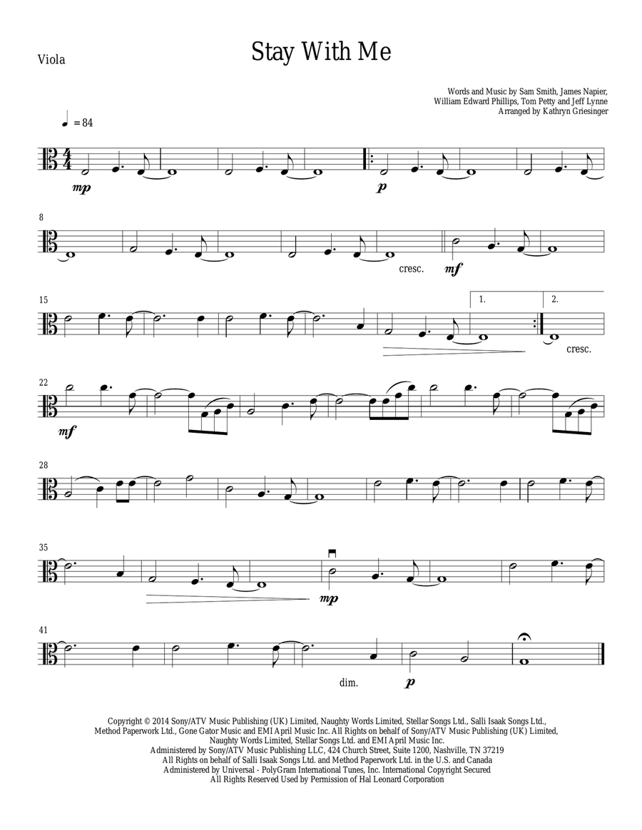 Stay With Me String Quartet scores gallery preview page 3