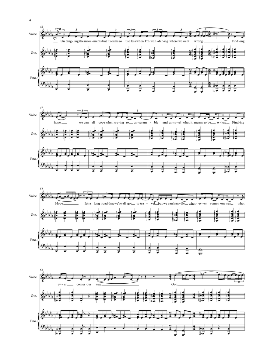 Finding Hope - Piano & Voice Finding Hope - Piano & Voice Piano, Vocal scores gallery preview page 4