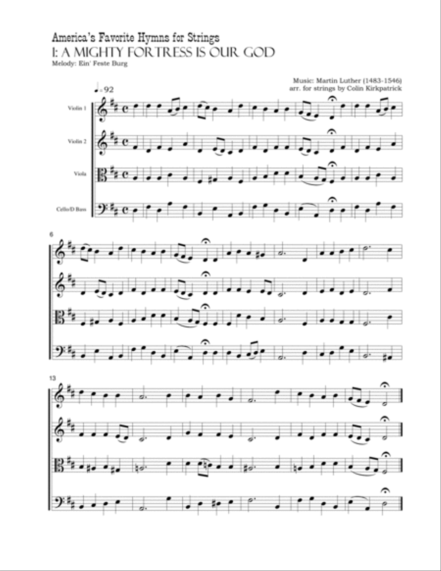 America's Favorite Hymns arranged for Strings String Orchestra scores gallery preview page 4