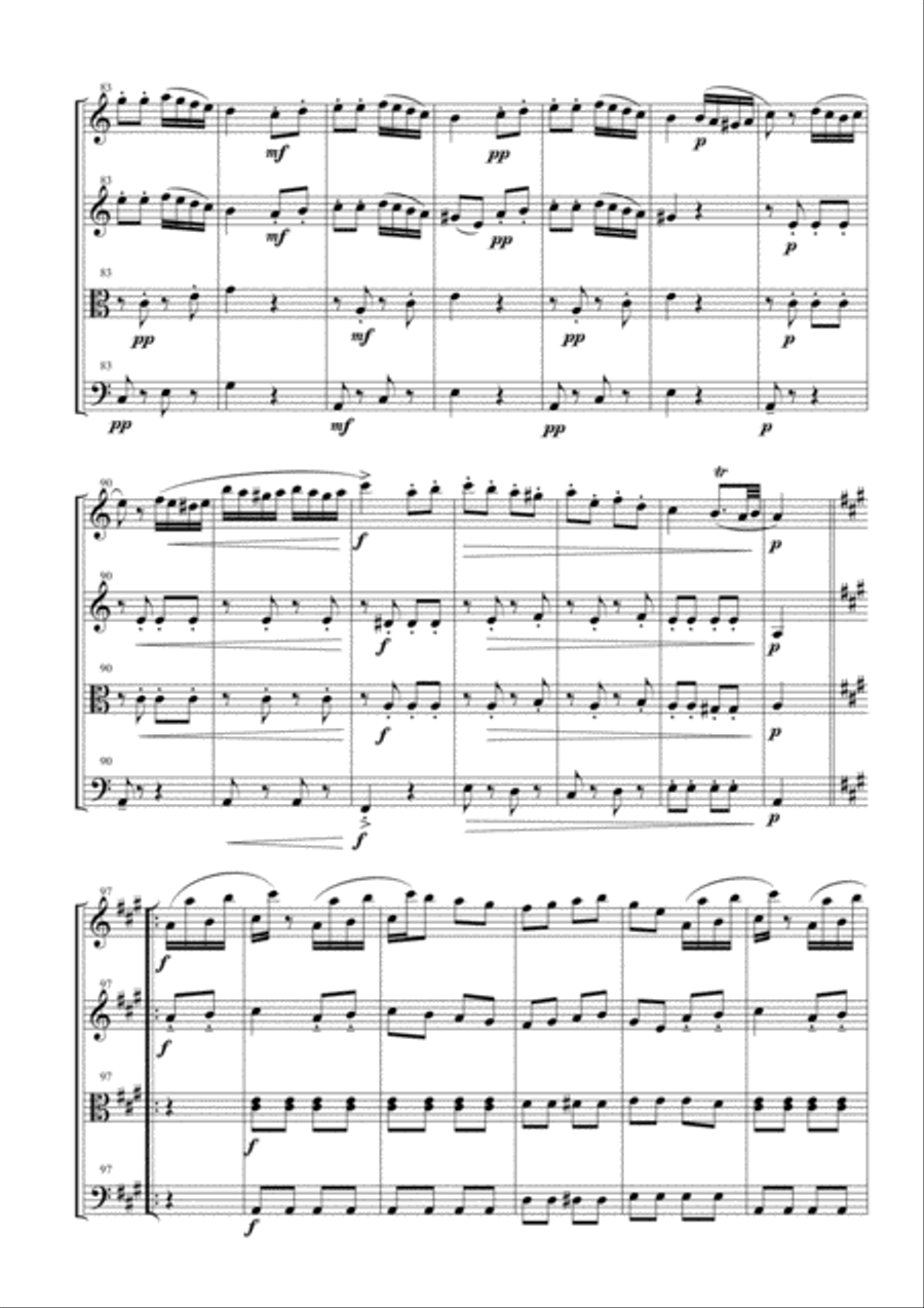Rondò alla Turca (Turkish March) for String Quartet String Quartet scores gallery preview page 6