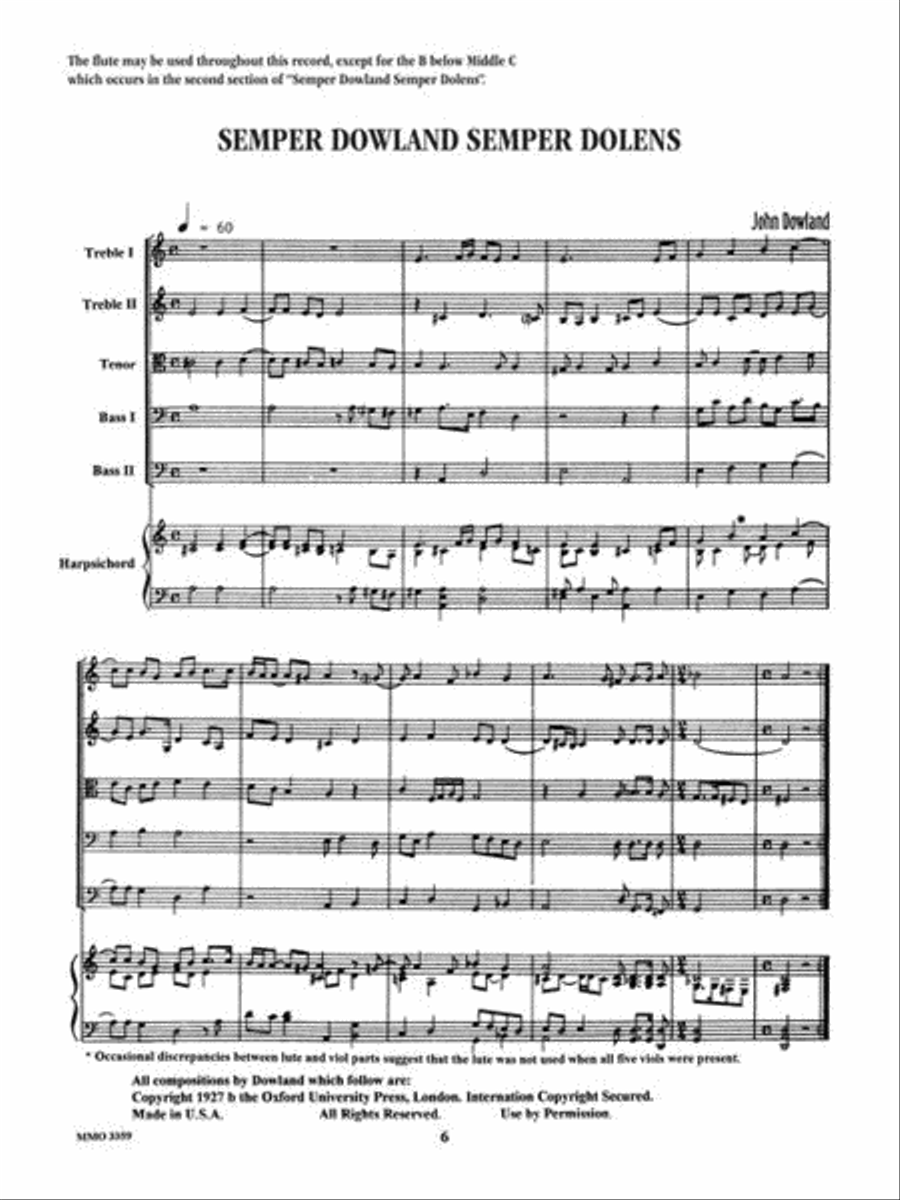 English Consort Music Flute scores gallery preview page 6