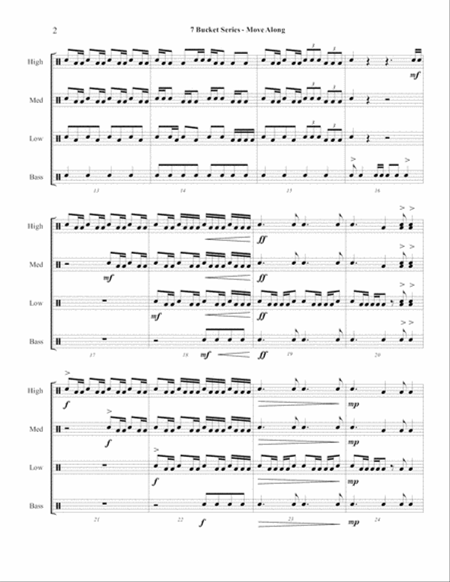 7 Bucket Series - Move Along Percussion Ensemble scores gallery preview page 4