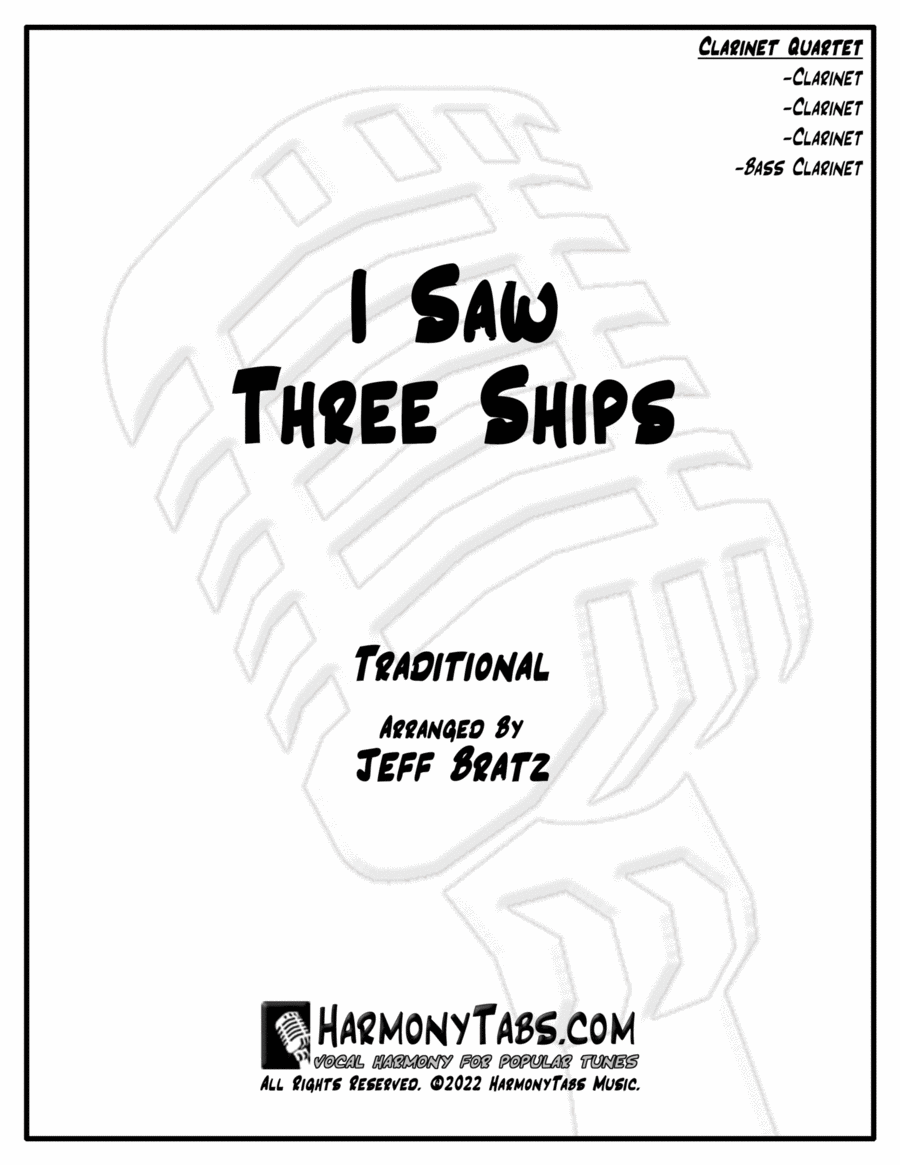 I Saw Three Ships (Clarinet Quartet) Clarinet Quartet scores gallery preview page 1