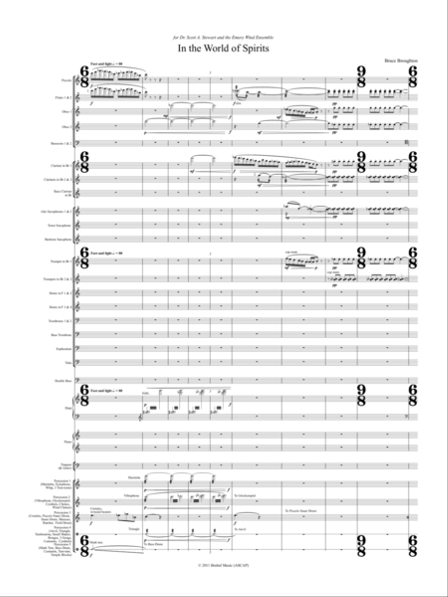 In the World of Spirits Concert Band scores gallery preview page 1