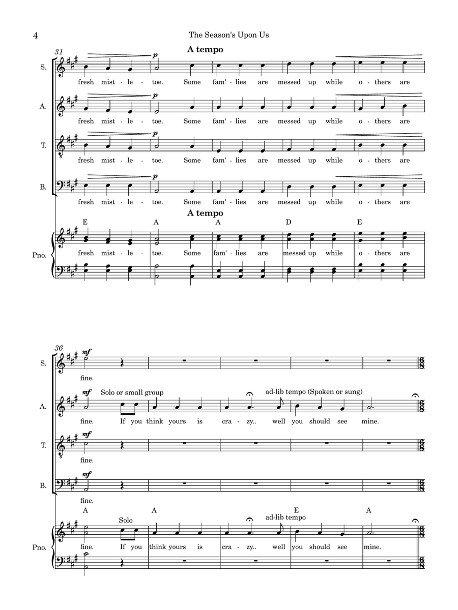 Season's Upon Us, The 4-Part scores gallery preview page 4