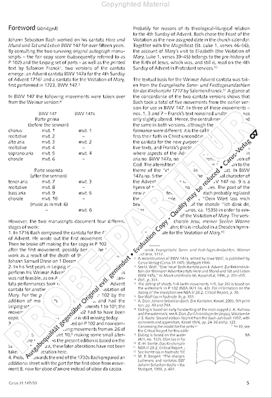 Heart and mouth and thought and action (Herz und Mund und Tat und Leben) (Herz und Mund und Tat und Leben) 4-Part scores gallery preview page 7