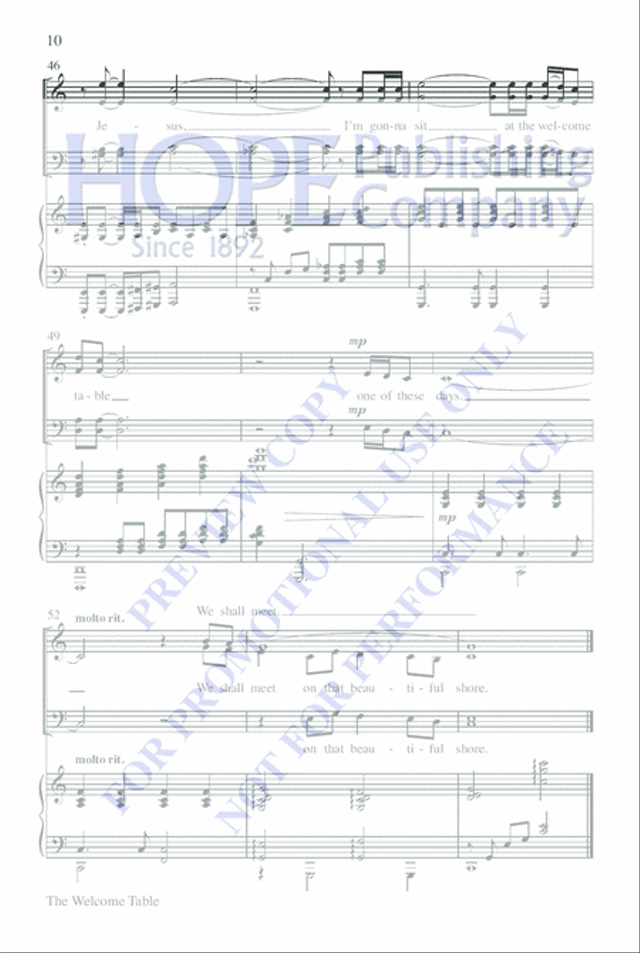 The Welcome Table The Welcome Table Choir scores gallery preview page 9