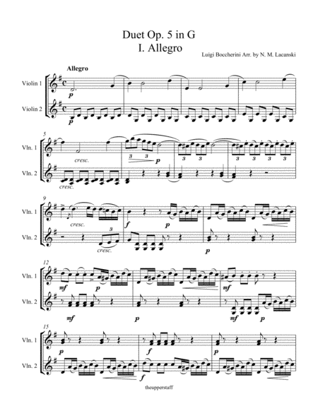 Duet Op. 5 in G I. Allegro