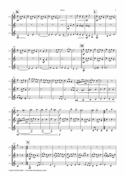 Carol of the Bells - Pentatonix style - Clarinet Trio