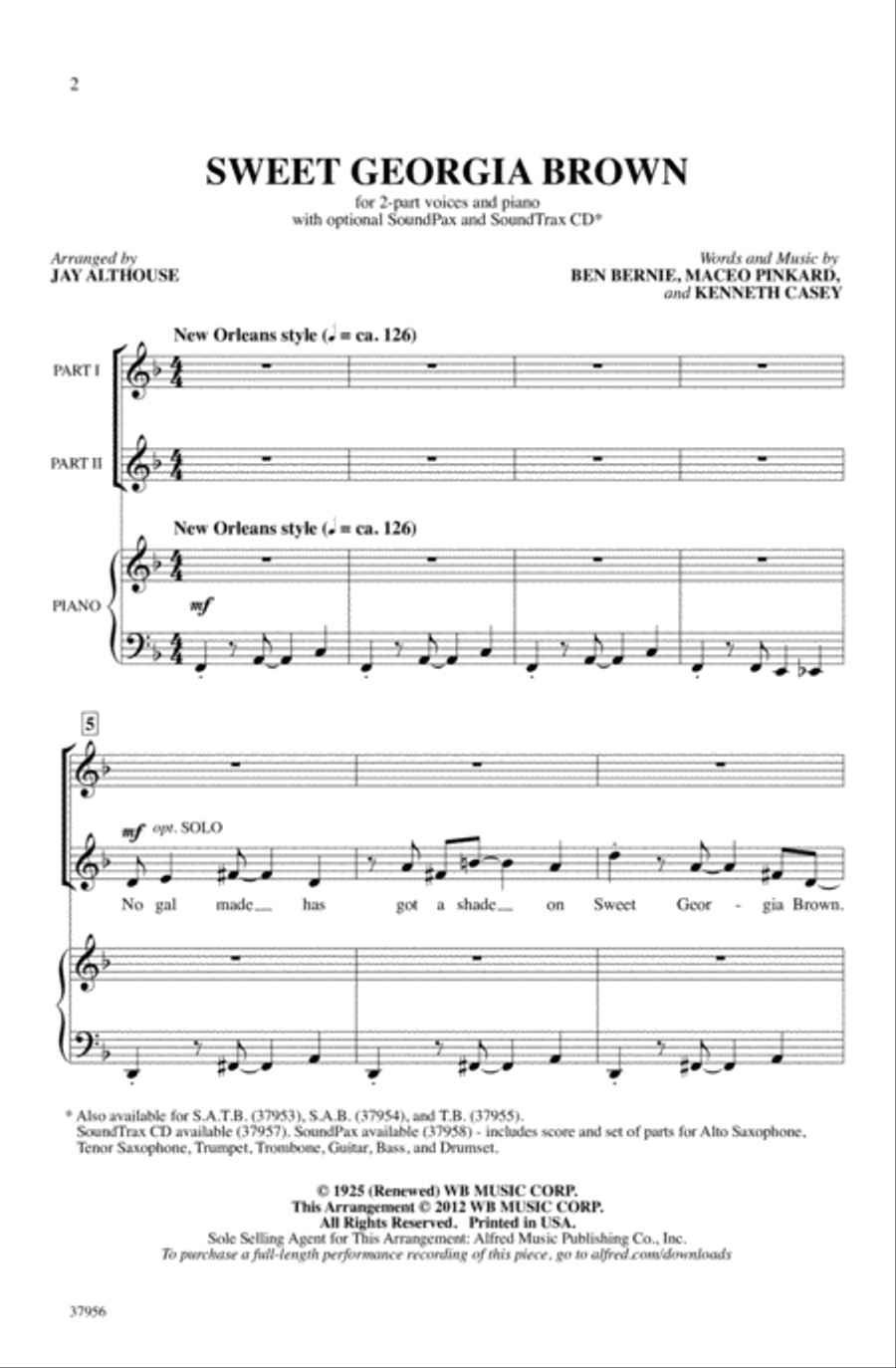 Sweet Georgia Brown Choir scores gallery preview page 1