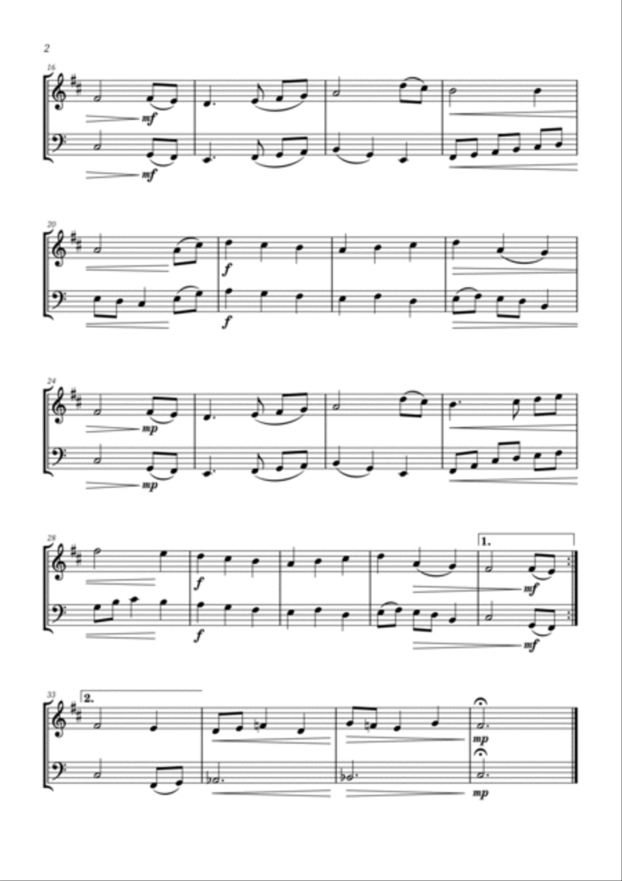 The First Noel - Bb Clarinet and Bassoon Duet Woodwind Duet scores gallery preview page 2