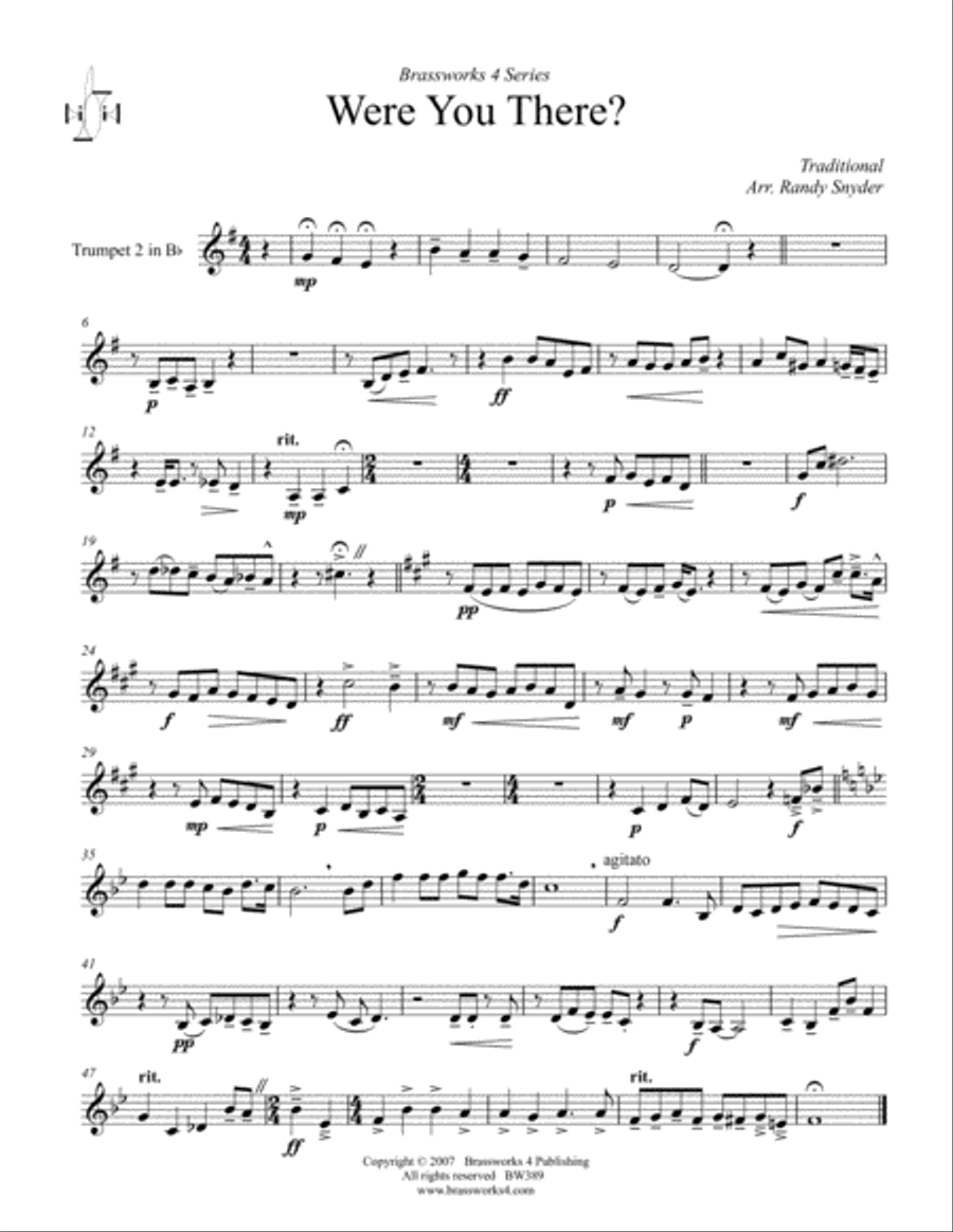 Were You There? Were You There? Brass Quartet scores gallery preview page 5