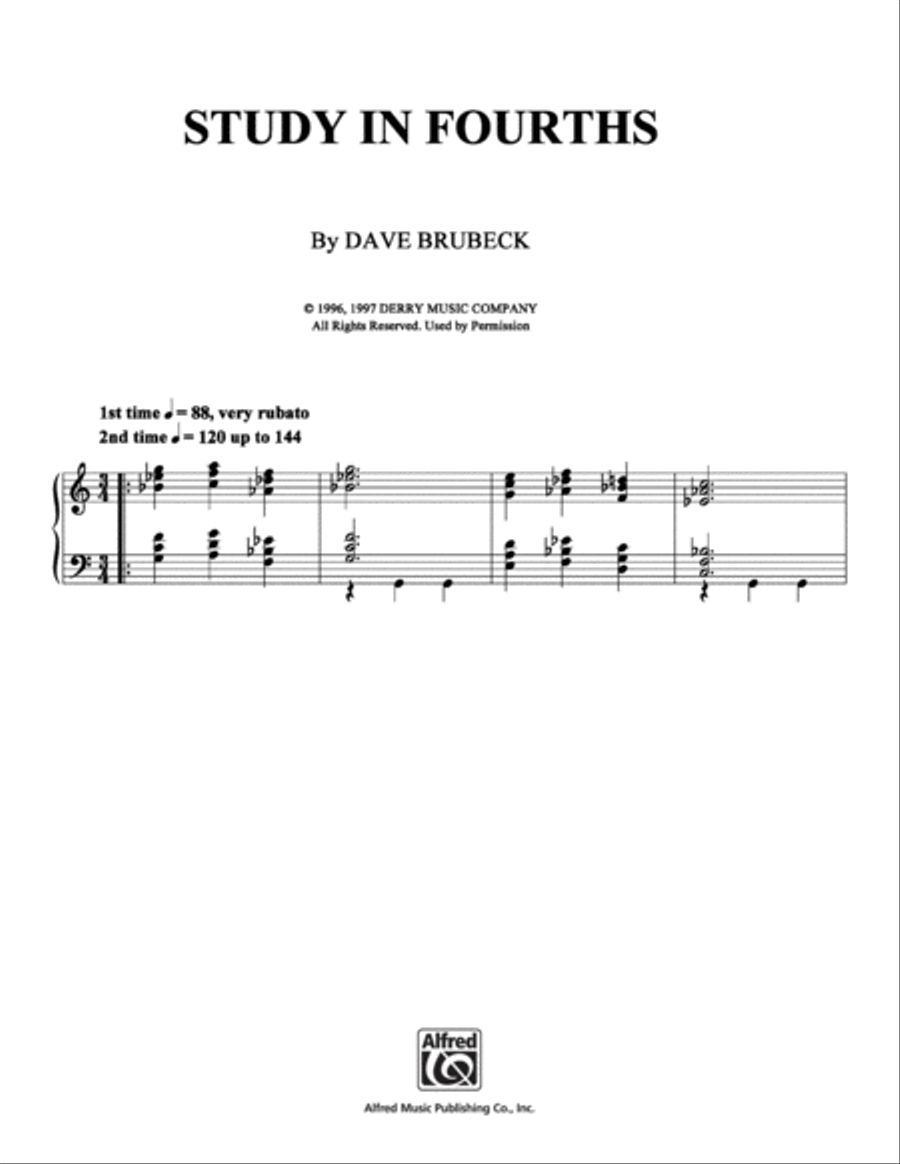 Study in Fourths Piano Method scores gallery preview page 1
