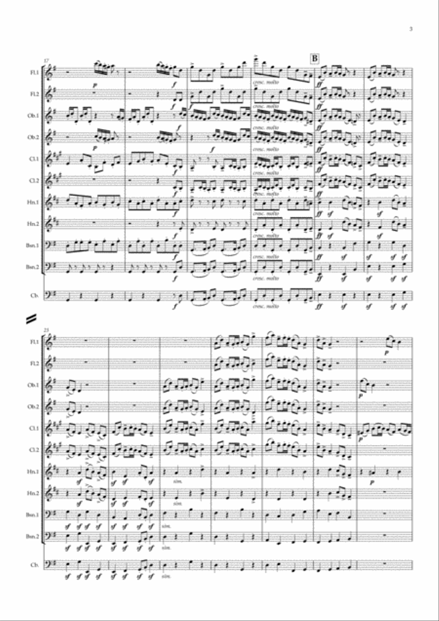 Parry: An English Suite Mvt.VII Frolic - symphonic wind Woodwind Quintet scores gallery preview page 3