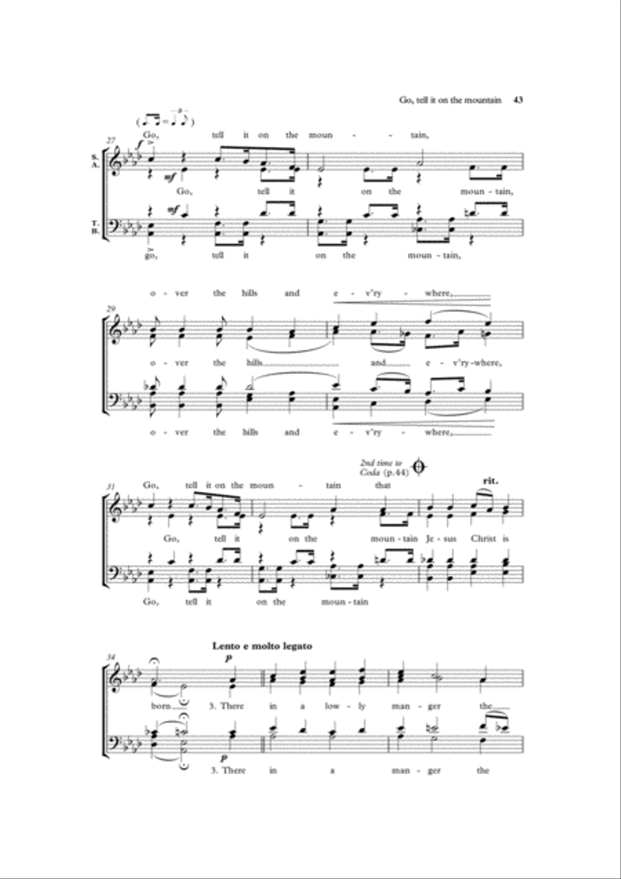 Christmas Spirituals for Choirs 4-Part scores gallery preview page 5