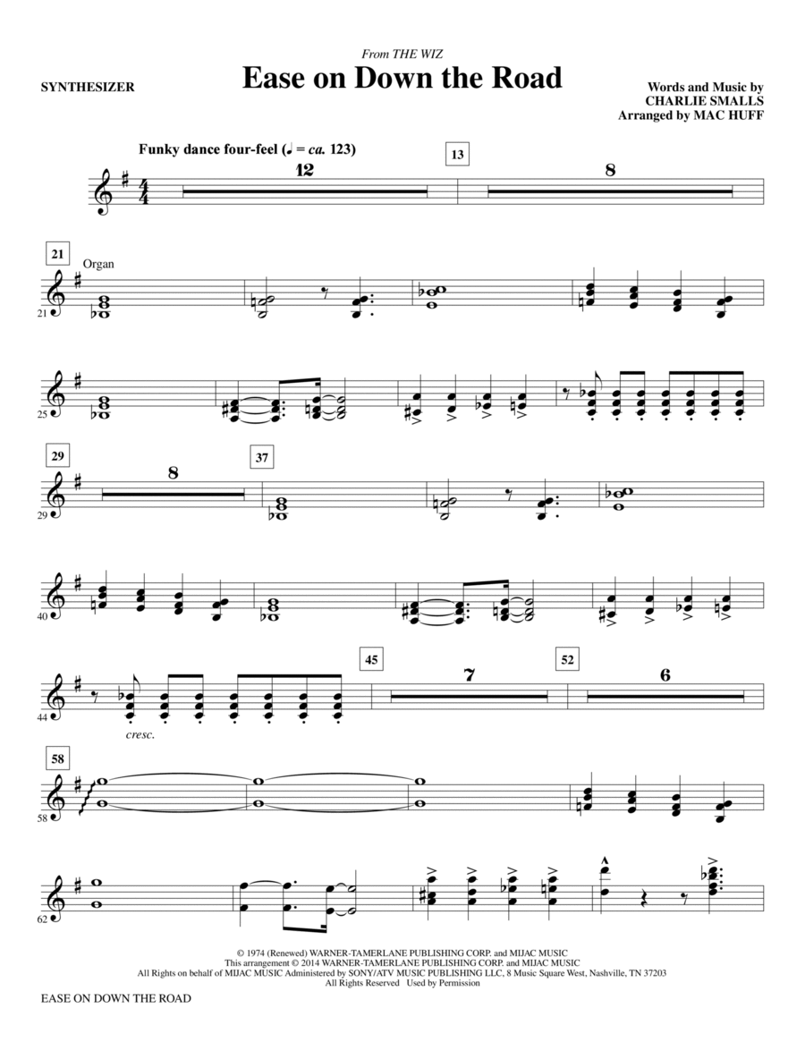 Ease on Down the Road - Synthesizer Choir scores gallery preview page 1