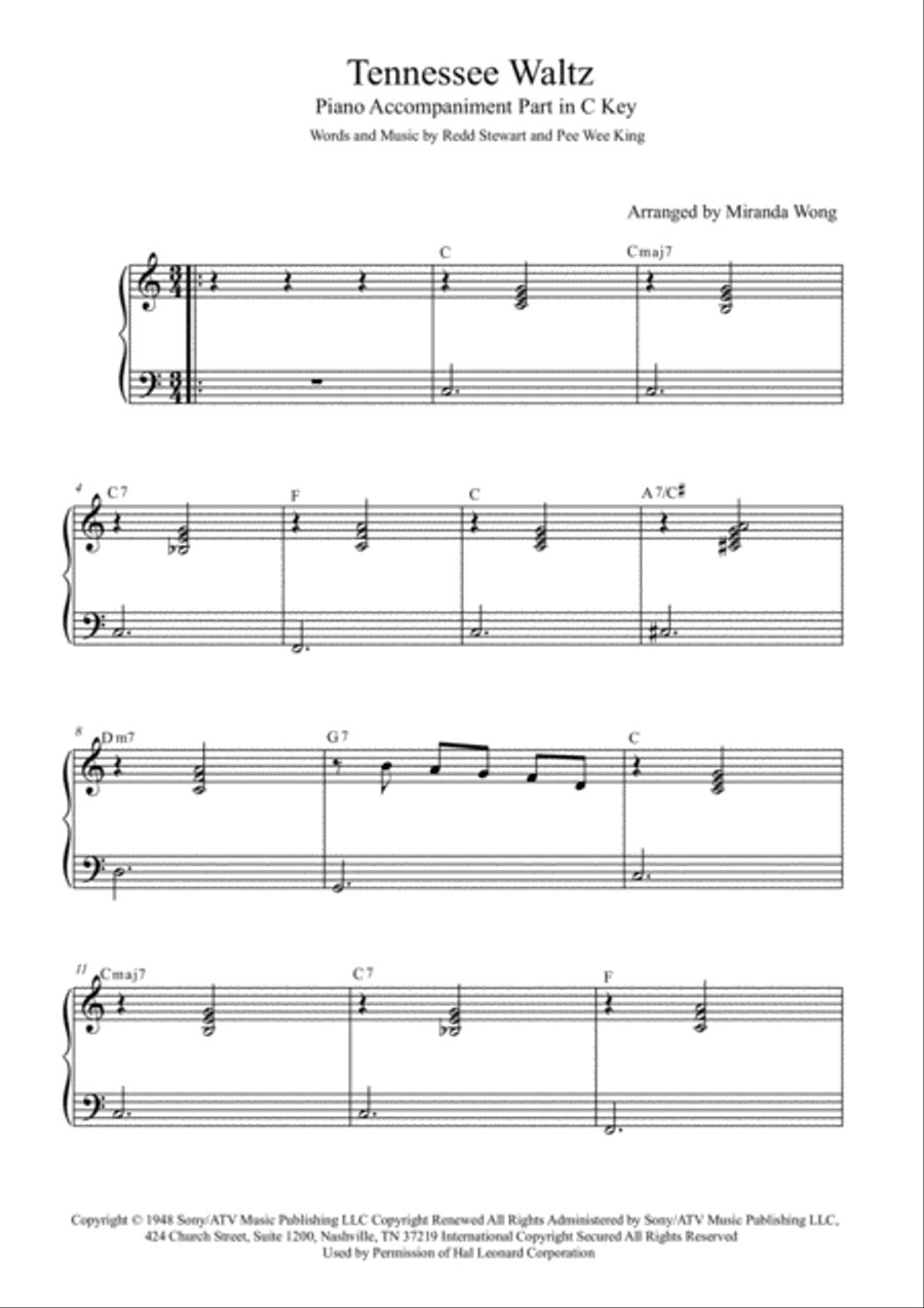 Tennessee Waltz Tennessee Waltz Piano Trio scores gallery preview page 2
