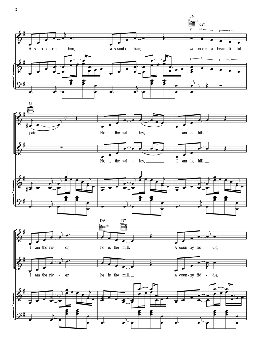 We Make A Beautiful Pair Piano, Vocal, Guitar scores gallery preview page 2