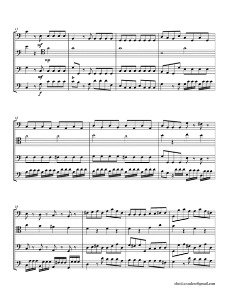 A. Vivaldi: Allegro from Concerto in C Major, RV 399 for Cello Quartet image number null
