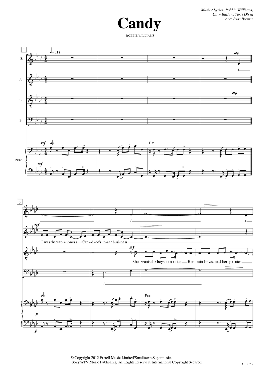Candy Candy 4-Part scores gallery preview page 1