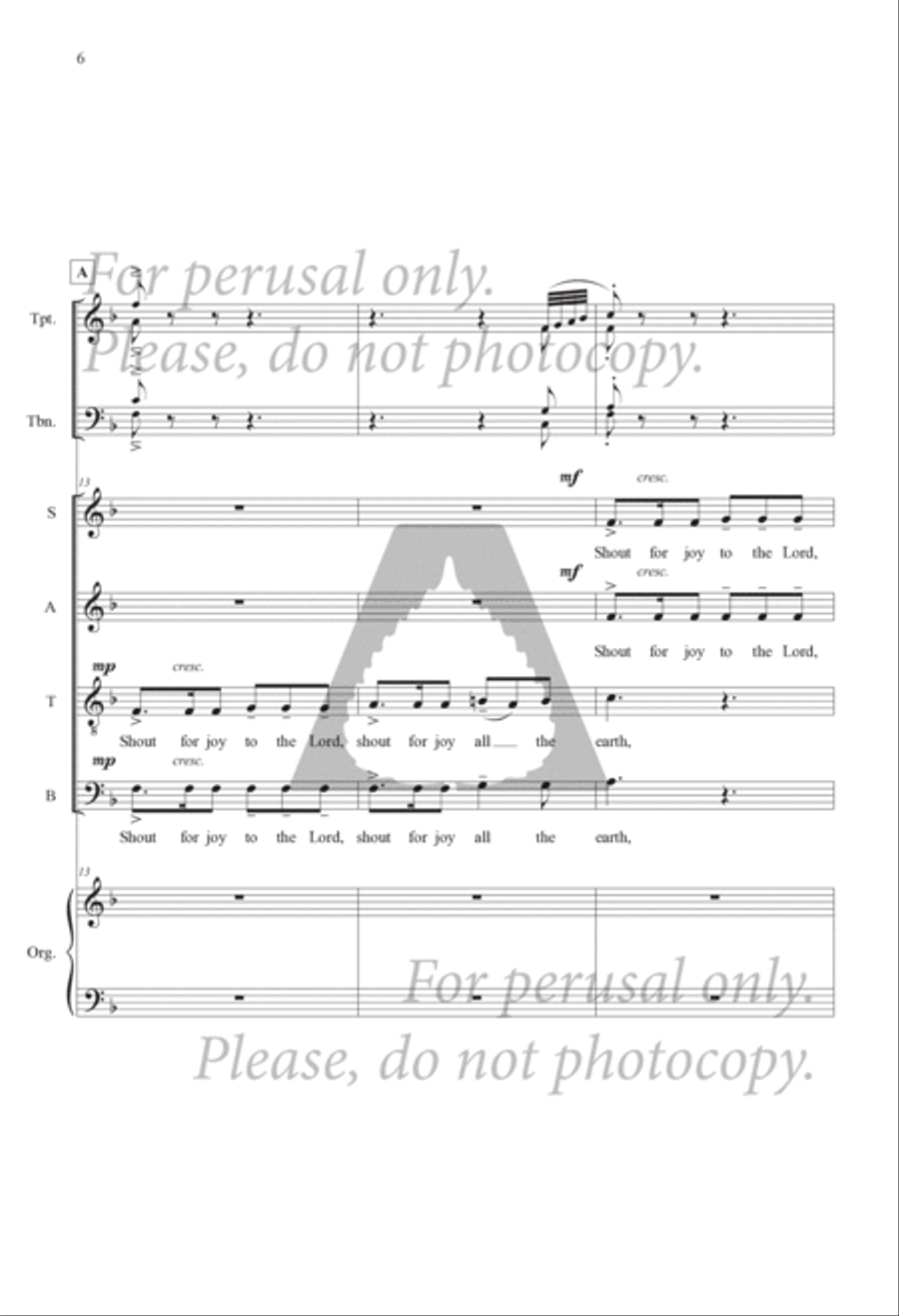 Shout for Joy to the World (Brass Full Score) Choir scores gallery preview page 7