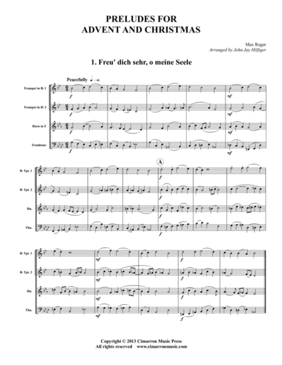Preludes for Advent and Christmas Brass Quartet scores gallery preview page 1