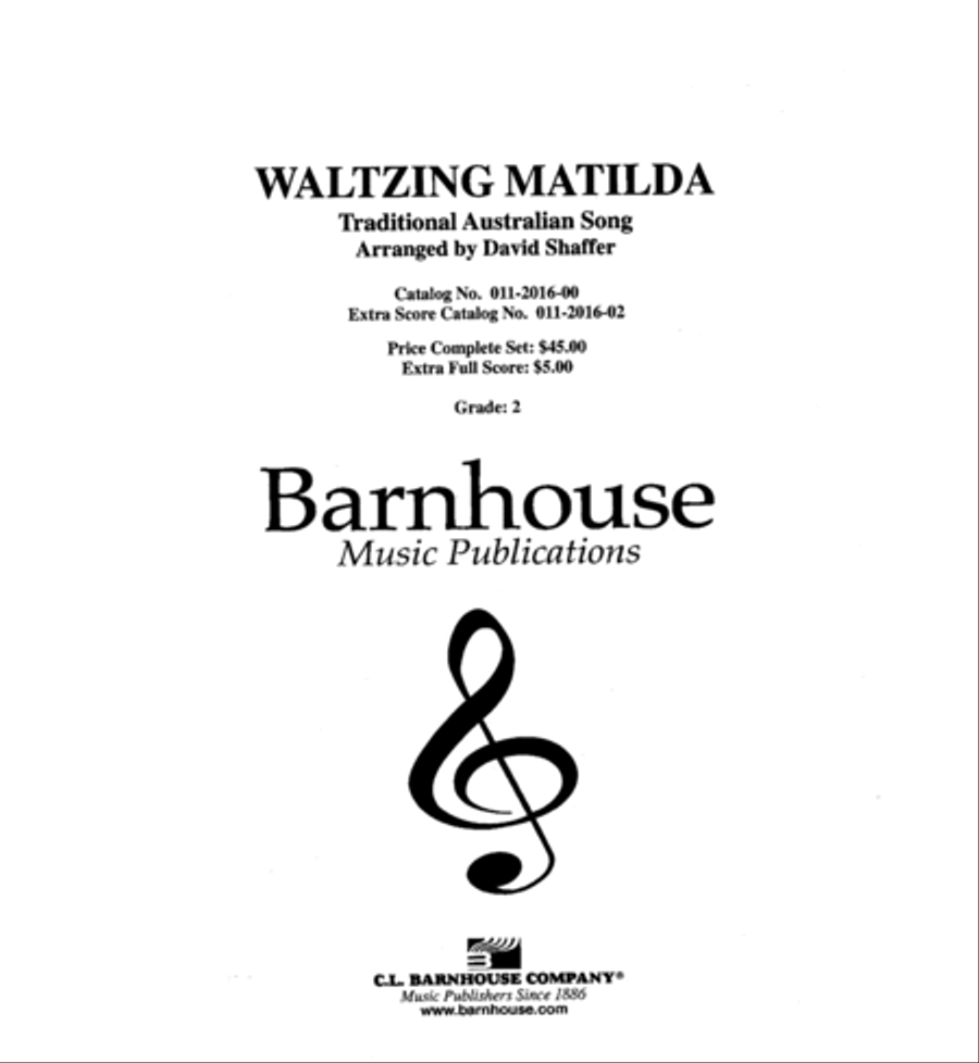 Waltzing Matilda Concert Band scores gallery preview page 2