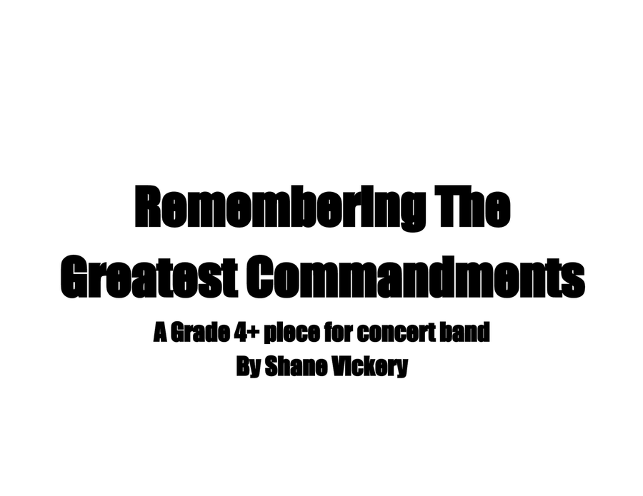 Remembering The Greatest Commandments Concert Band scores gallery preview page 1