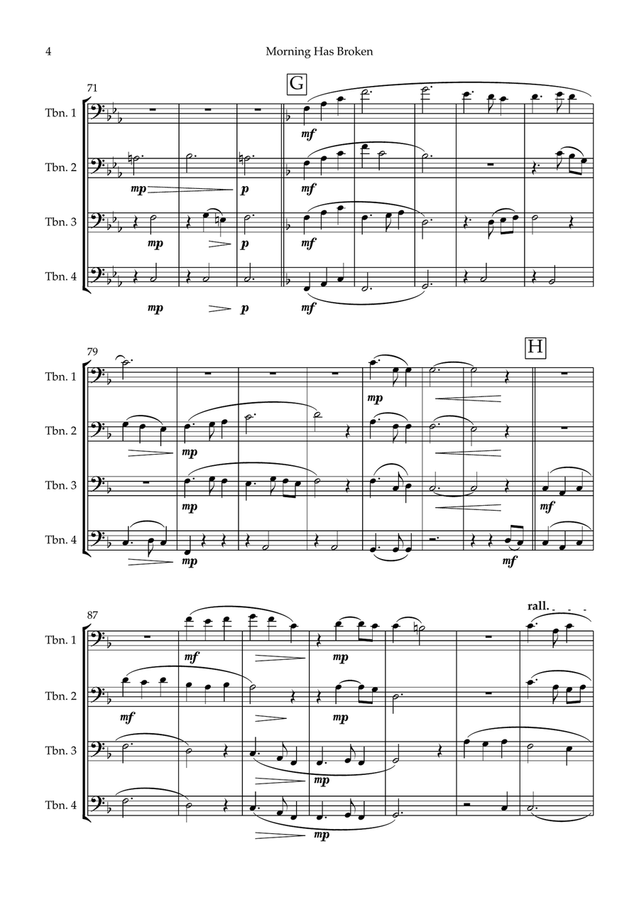 Morning Has Broken Morning Has Broken Brass Quartet scores gallery preview page 4