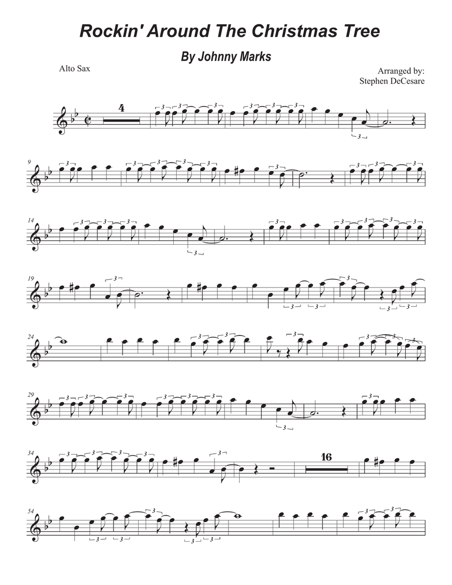 Rockin' Around The Christmas Tree Alto Saxophone scores gallery preview page 5