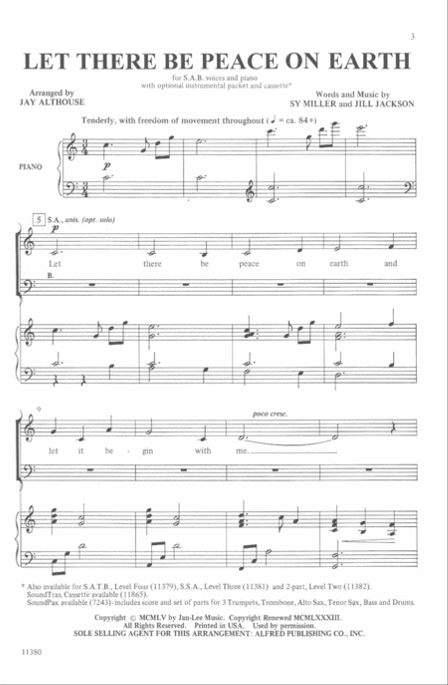 Let There Be Peace on Earth 3-Part scores gallery preview page 2