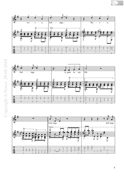 Feelings (Sheet music for vocals and guitar) image number null