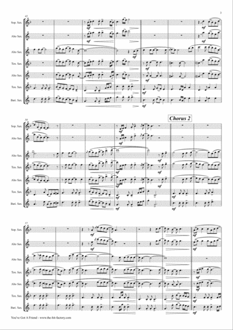 You've Got A Friend Woodwind Quartet scores gallery preview page 3