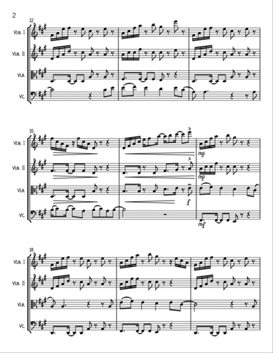 Rather Be String Quartet scores gallery preview page 2