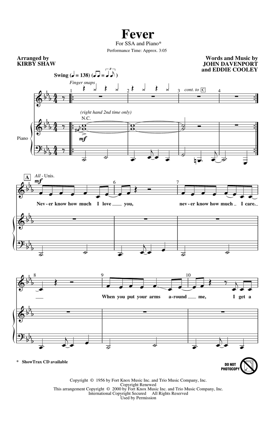 Fever (arr. Kirby Shaw)