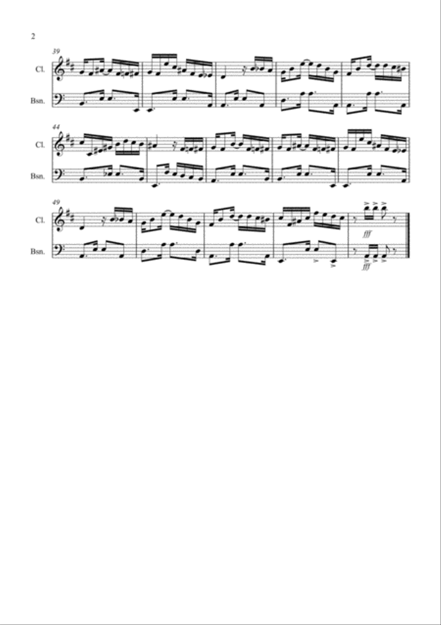 Tico Tico for Clarinet and Bassoon Duet Woodwind Duet scores gallery preview page 2