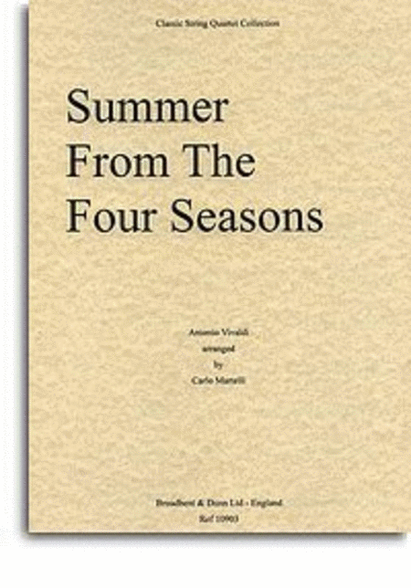 Four Seasons Summer String Quartet Parts