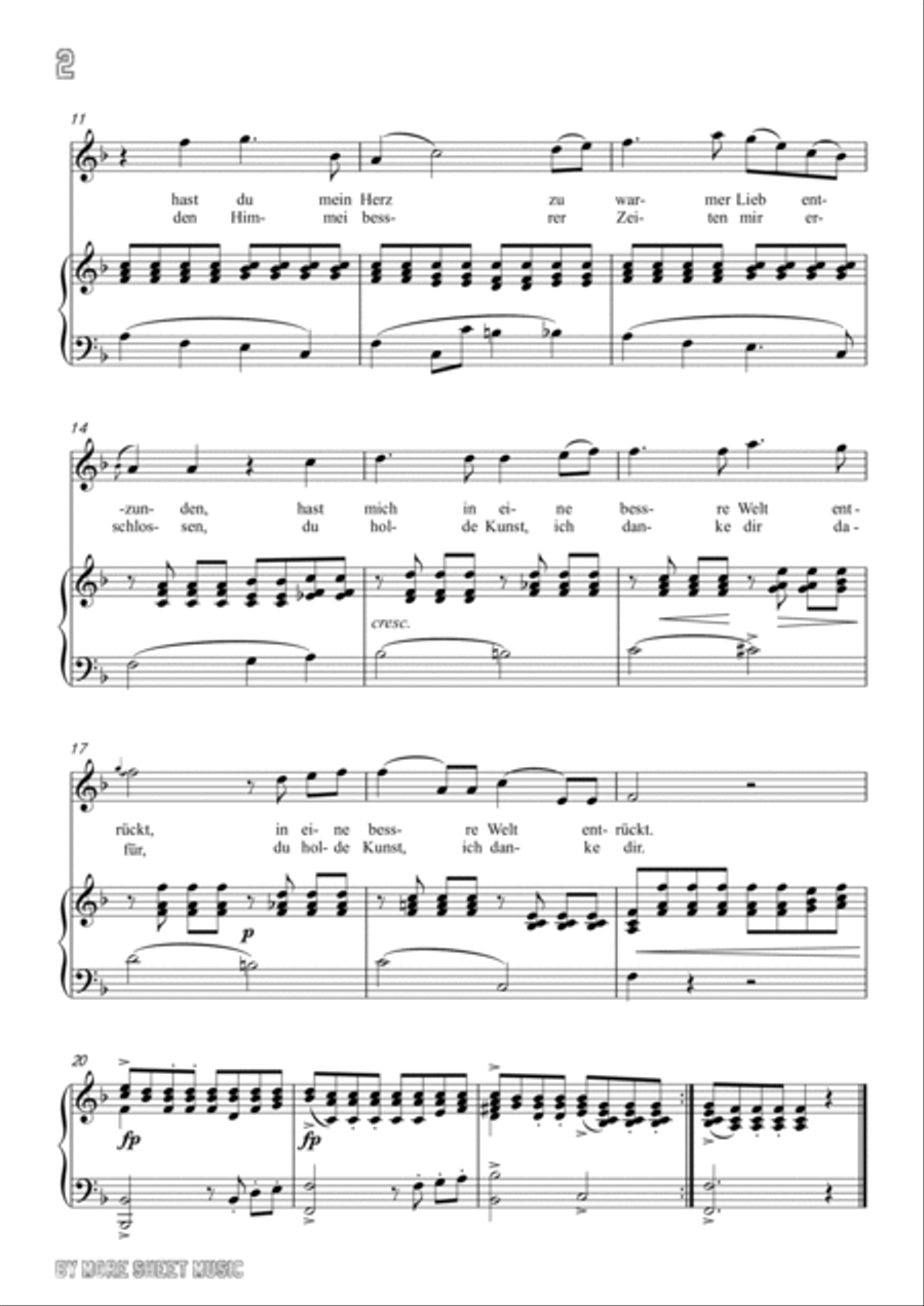 Schubert-An die Musik inF for Vocal and Piano Voice scores gallery preview page 3