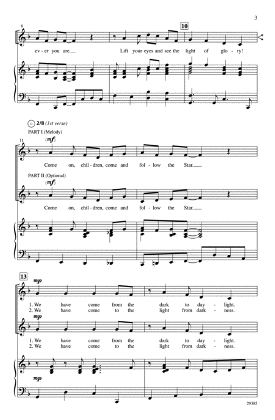 Follow the Star Unison Choir scores gallery preview page 3