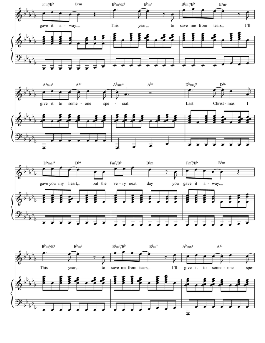 Last Christmas Piano, Vocal scores gallery preview page 2