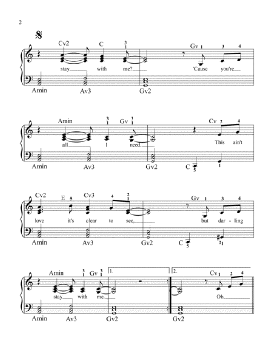 Stay With Me Easy Piano scores gallery preview page 2