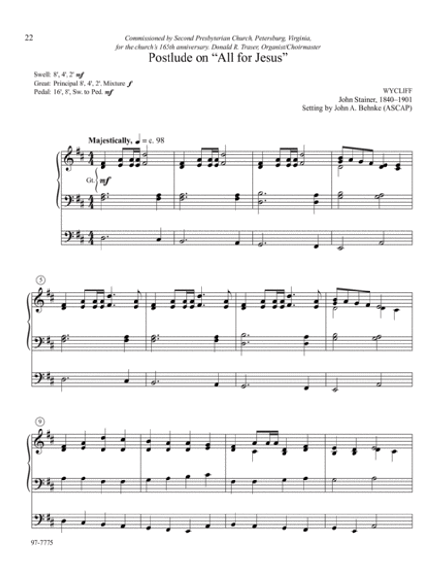 Five Preludes of Praise, Set 10 Organ scores gallery preview page 10