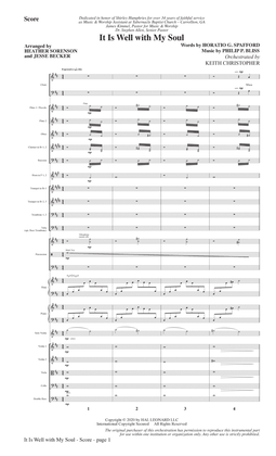 Book cover for It Is Well with My Soul (arr. Heather Sorenson and Jesse Becker) - Full Score