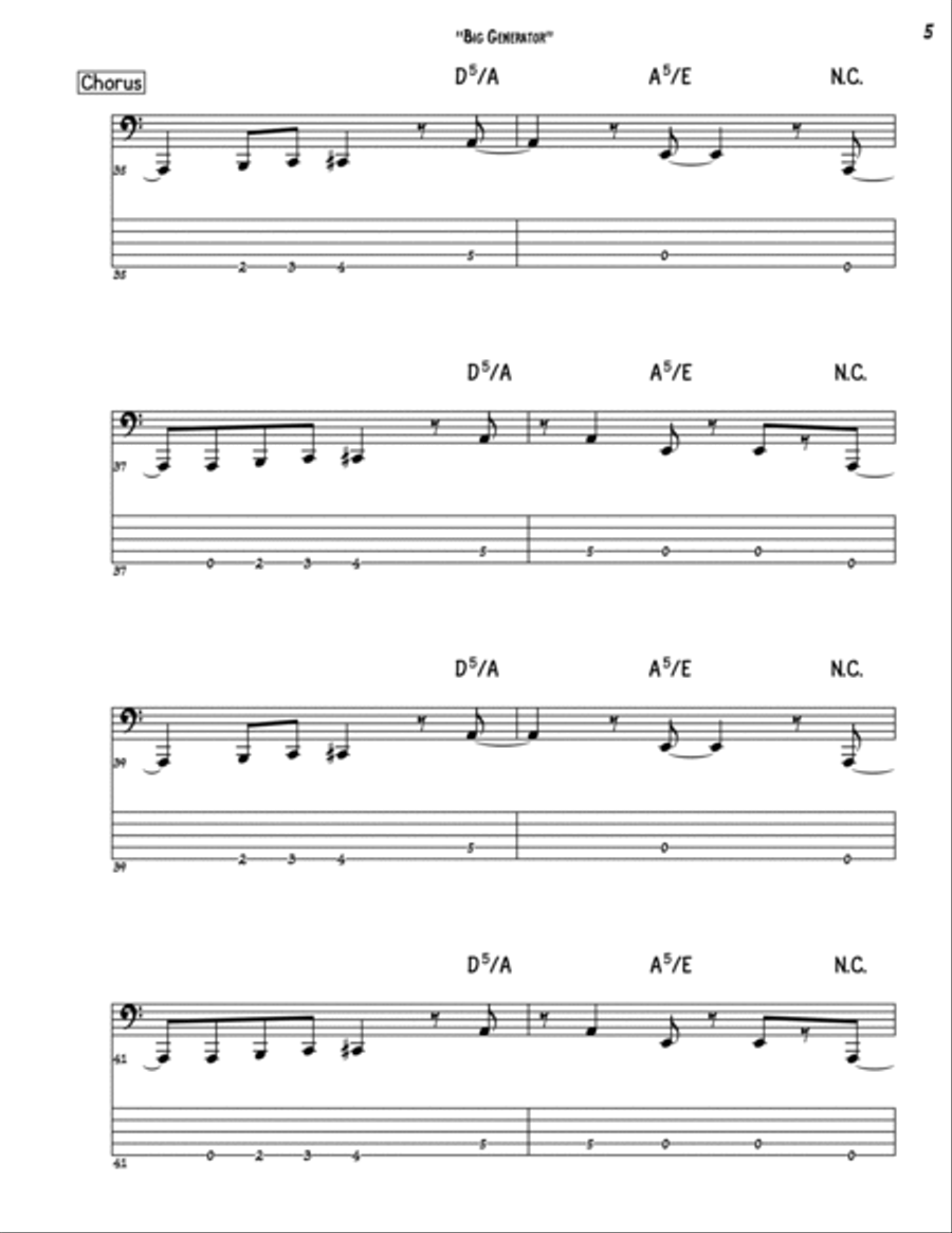 Big Generator Bass Guitar scores gallery preview page 5