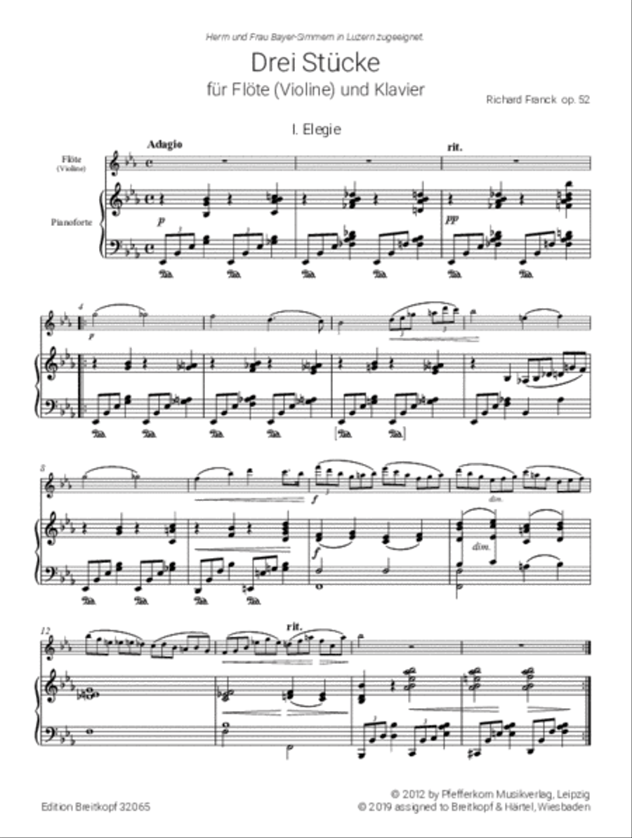 3 Pieces Op. 52 Violin Solo scores gallery preview page 2