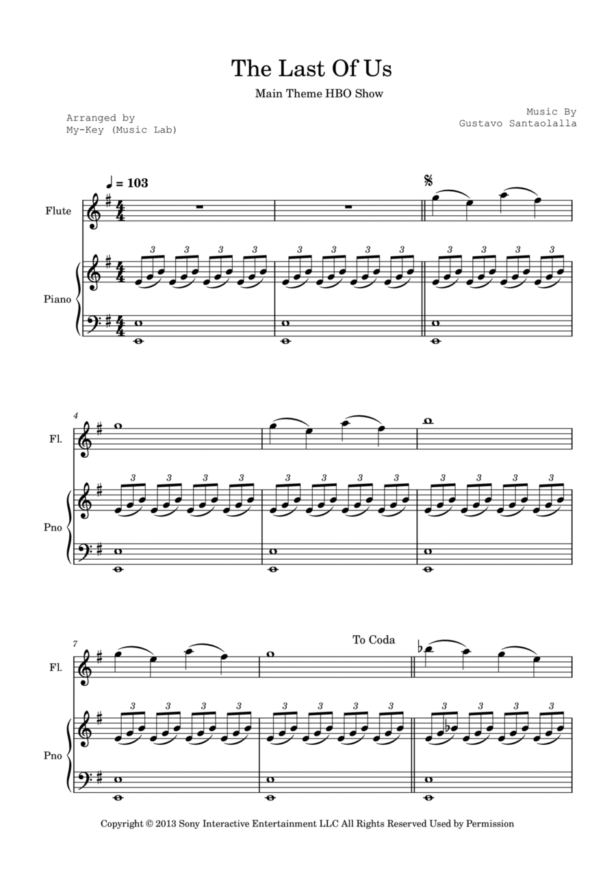The Last Of Us The Last Of Us Flute Solo scores gallery preview page 1